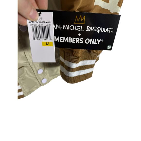 NWT Men's Members Only Jean Michel Basquat Brown Varsity Windbreaker Size M - Picture 4 of 6